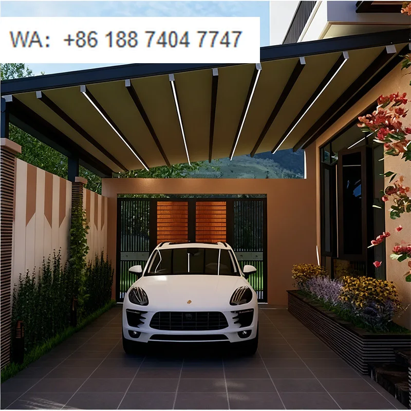 PVC Aluminum Frame Luxury Retractable Roof Canopy Remote Control CE Certified Industrial Grade Folding for Balcony Outdoor Use
