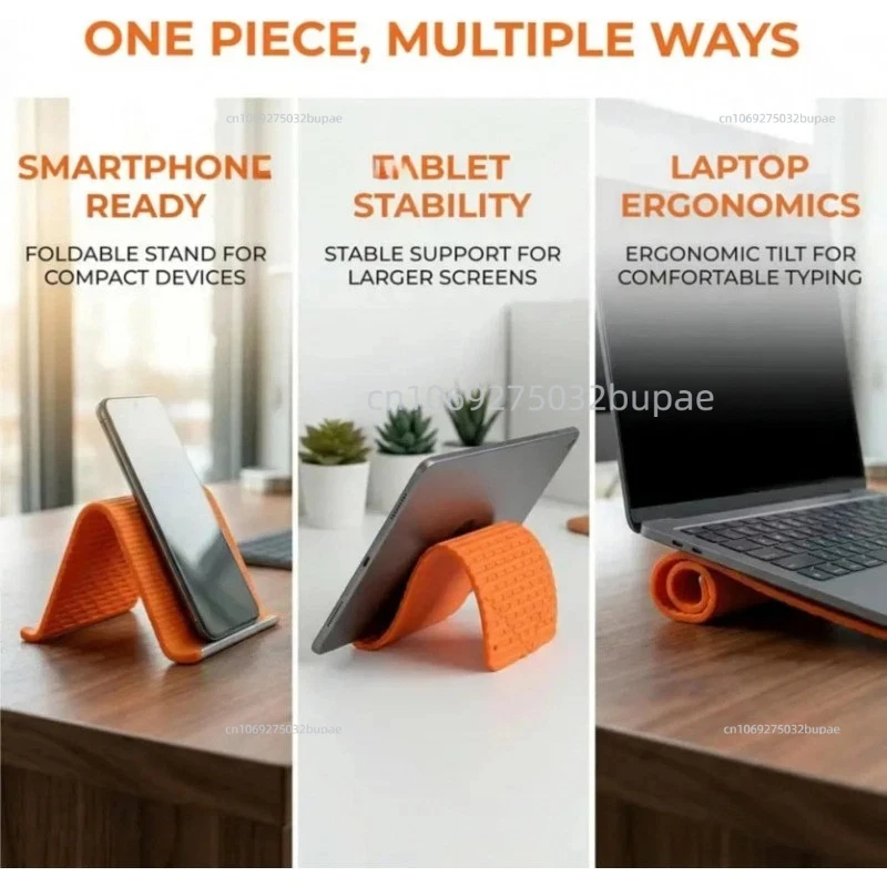 Flexible Cell Phone Holder Laptop Tablet Stand Non-slip Silicone Adjustable Foldable Desktop Holder Compatible Desktop Stand