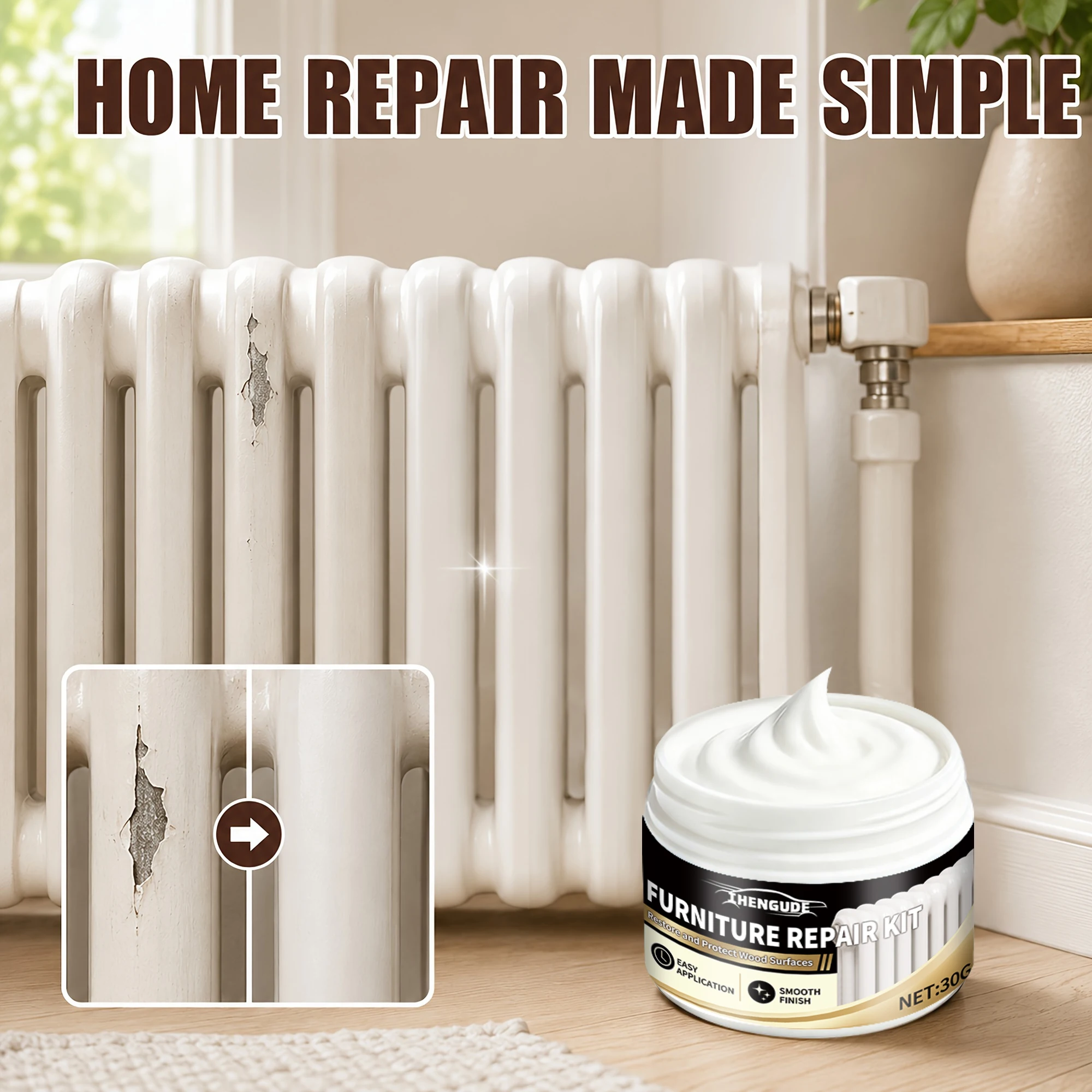 Wood Polishing and Care Wax, Suitable for Furniture, Wooden Surfaces, and Metal Parts, a Wood and Metal Polishing Repair Paste That Helps Restore Natural Shine, Low Residue, Easy to Use view 3