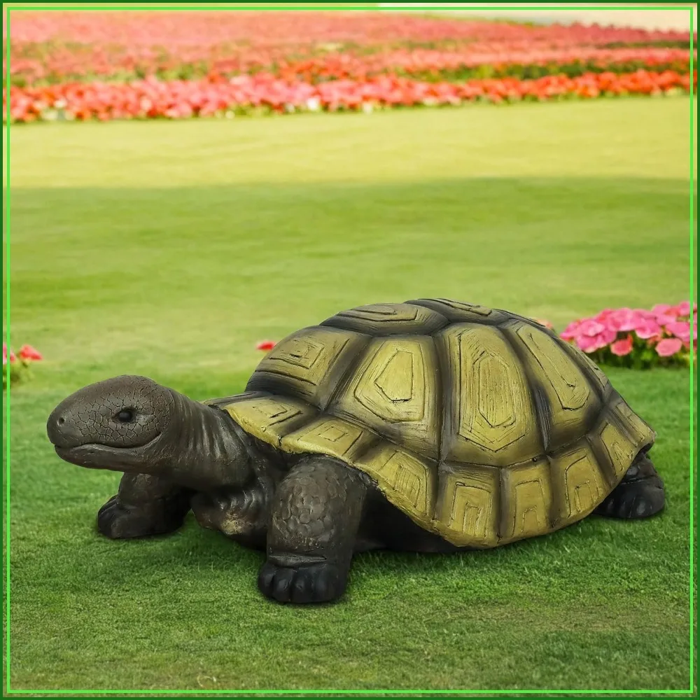 Turtle Statue for Garden - 34.2x18.1x11.4in Fiber Reinforced Concrete Outdoor Decor