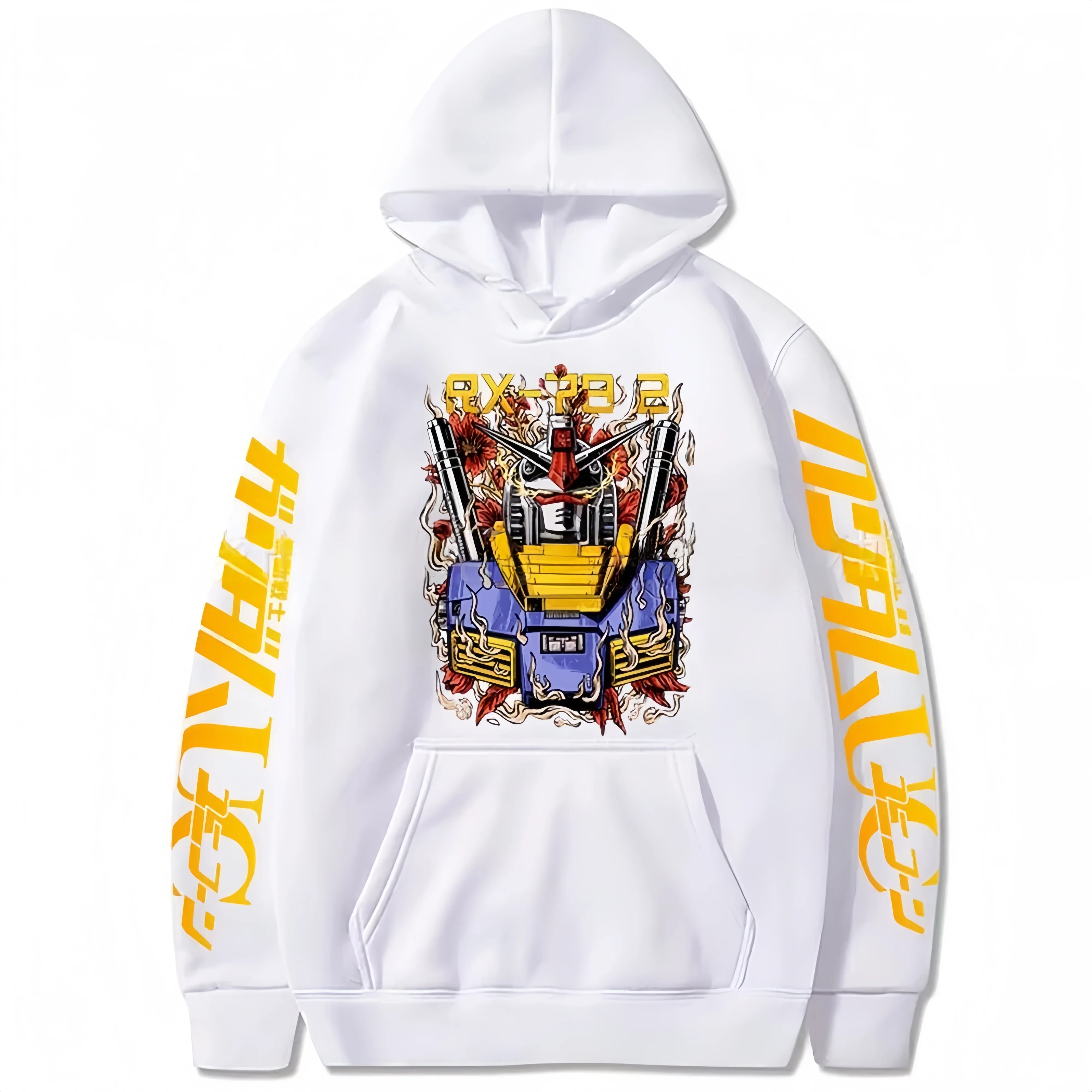 

Лидер продаж, новый Gundam Mecha Warrior с принтом, уличный повседневный комфортный свитер унисекс с капюшоном, пуловер с принтом, свитер