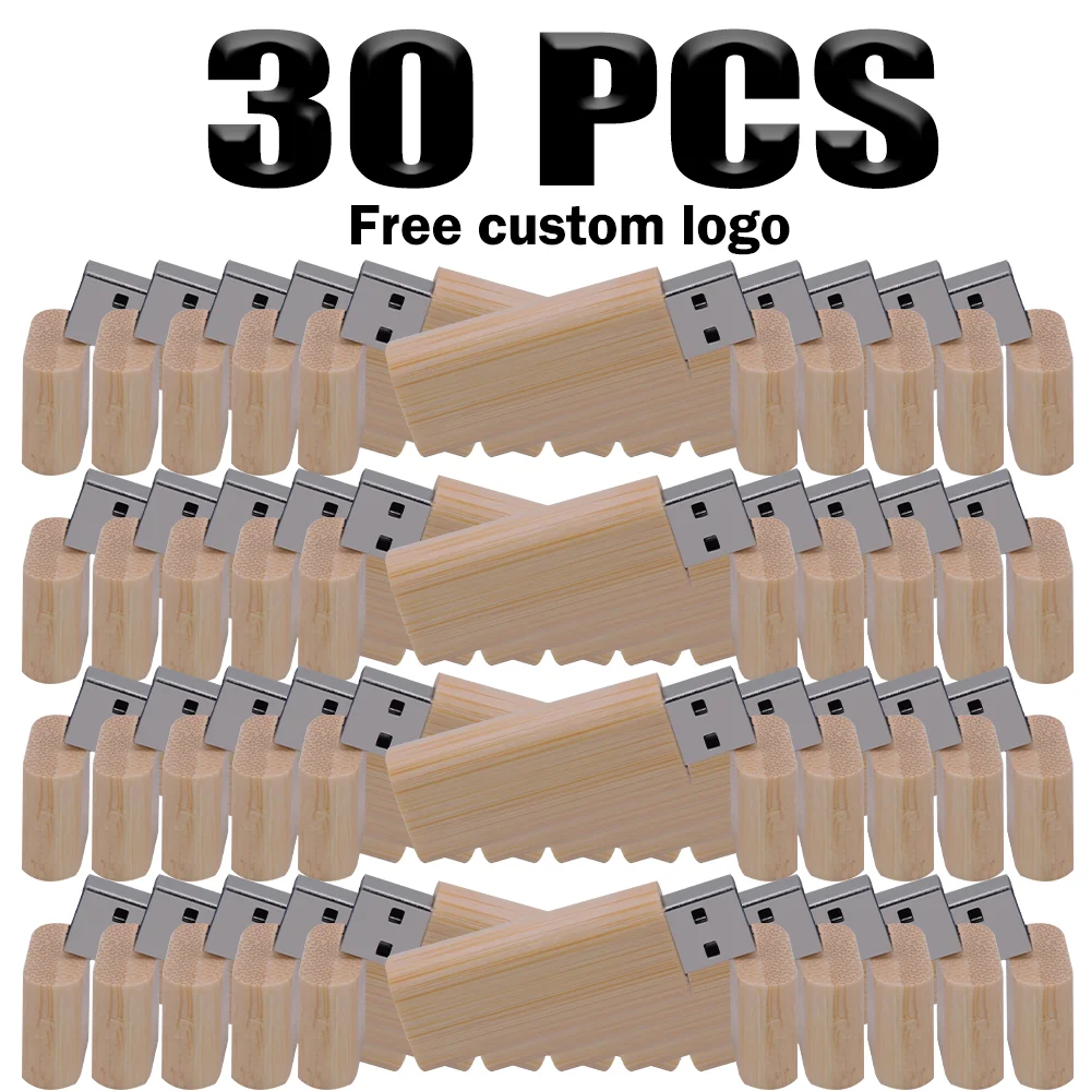 

30pcs/lot Wooden Business Usb Flash Drive Natural Wood Turn Over Pendrive 4GB 8GB 16GB 32GB 64gb Memory Stick Free Custom Logo