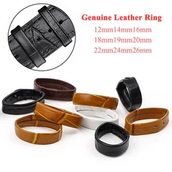 2pcs Genuine Leather Watchband Keeper Ring Loop Buckle Brown Black White Holder Loop Bracelet 12mm 14mm 16mm 18mm 20mm 22mm 26mm
