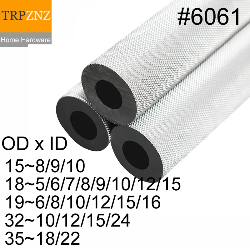6061 Aluminum Alloy Knurled Anilox Tube Embossed Hollow Aluminum Rod Non Slip Diamond Pineapple Pattern Rod OD 15 18 19 20 25 mm