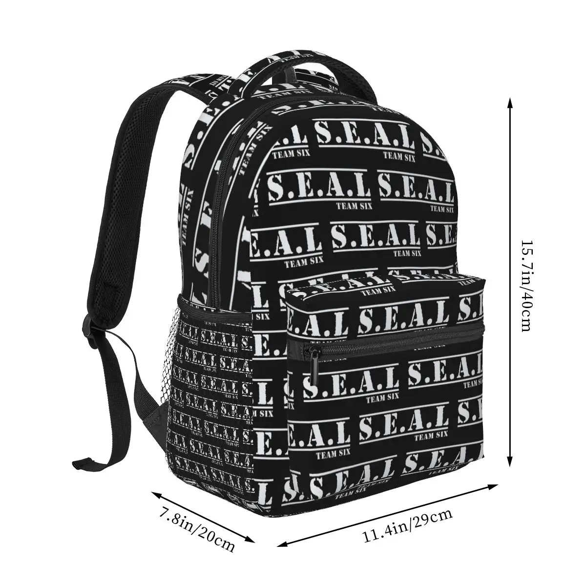 Naval Seal Team 6 Six Devgru Silver Squadron Student Backpack School Bag Daypack for Men Women Fashion Bookbag Shoulder Bags