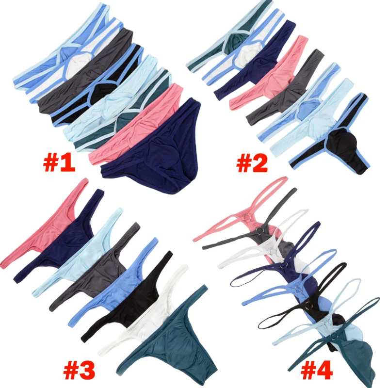 

8PCS Sexy Mens Underwear Soft Shorts Breathable Briefs Low Waist Male Underpants Homme Panties Sexy Bikini Bulge Pouch Thongs