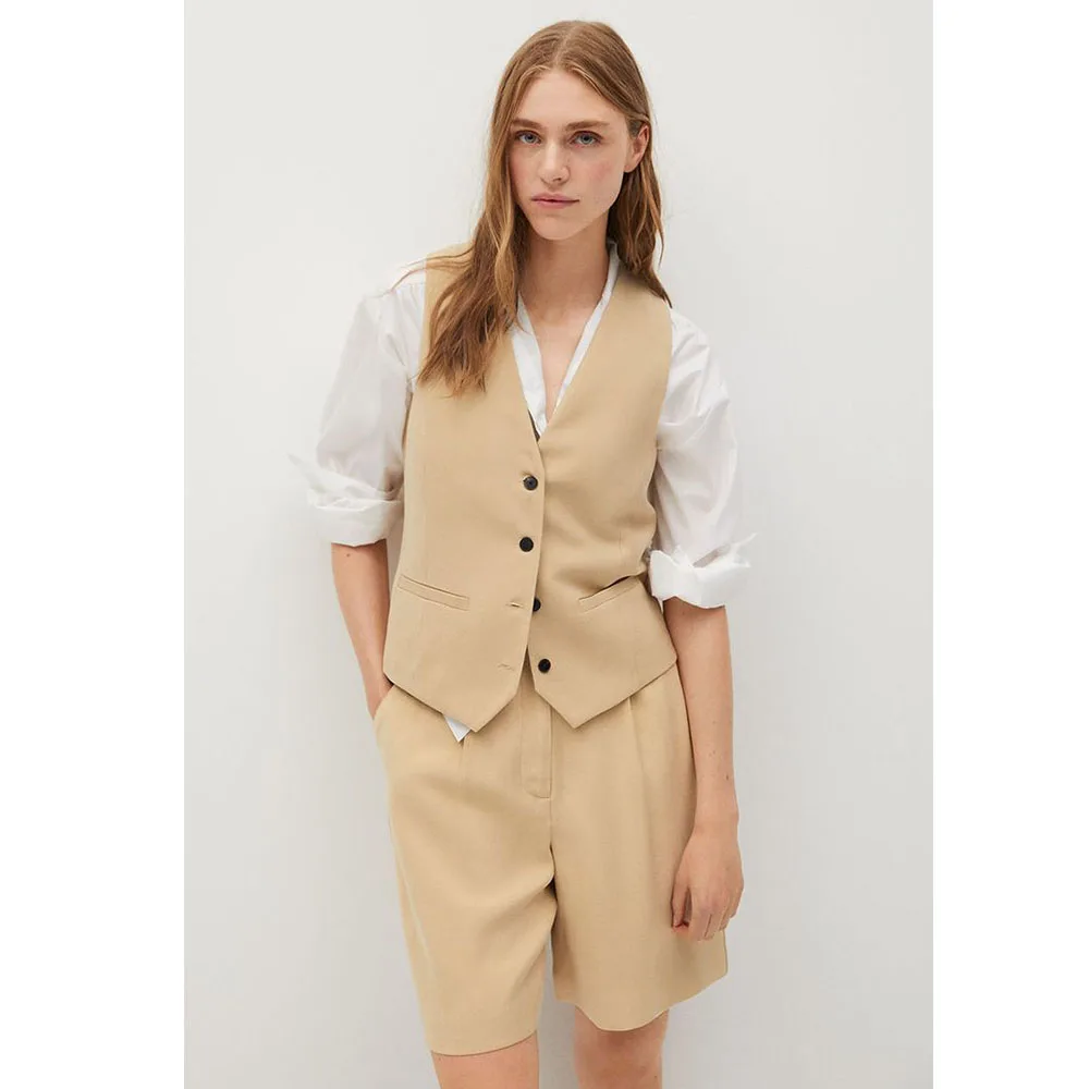 

Vests Woman Trend 2024 Summer New Women's Vest and Pants Two-piece Set Solid Color Simple Vest Suit Waistcoat Women Serge Female