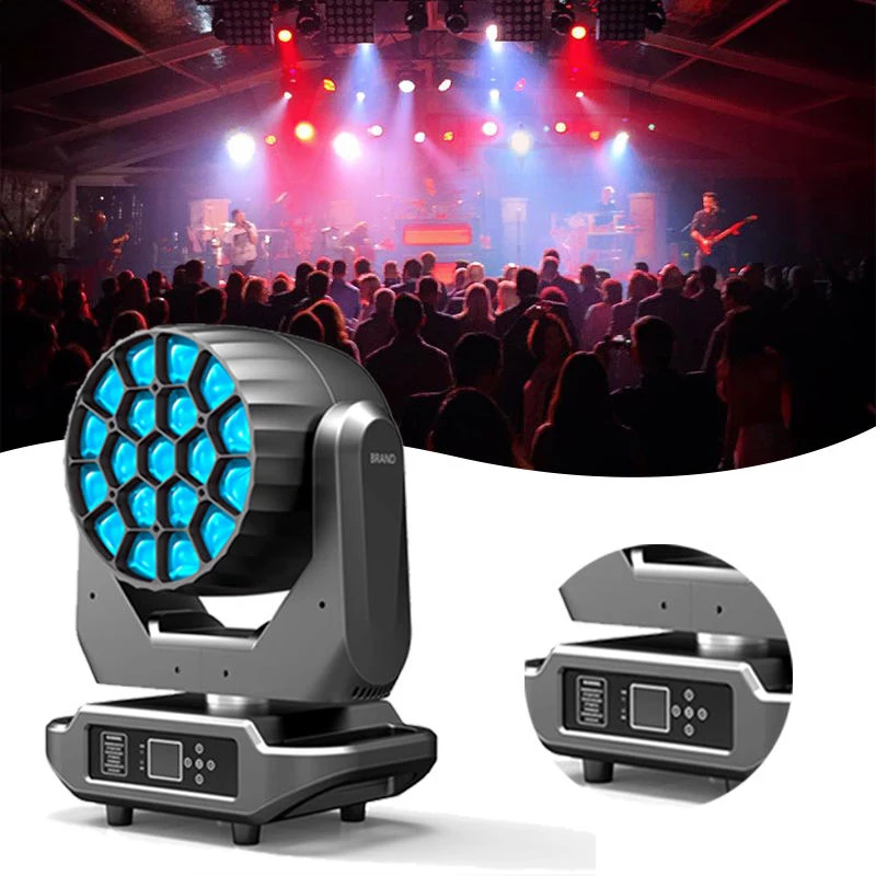 

TIITEE High Quality 19pcs 15W LED Moving Head Lights RGBW LCD Touch Screen Display IP65 DMX512 Beam Night Club DJ Entertainment