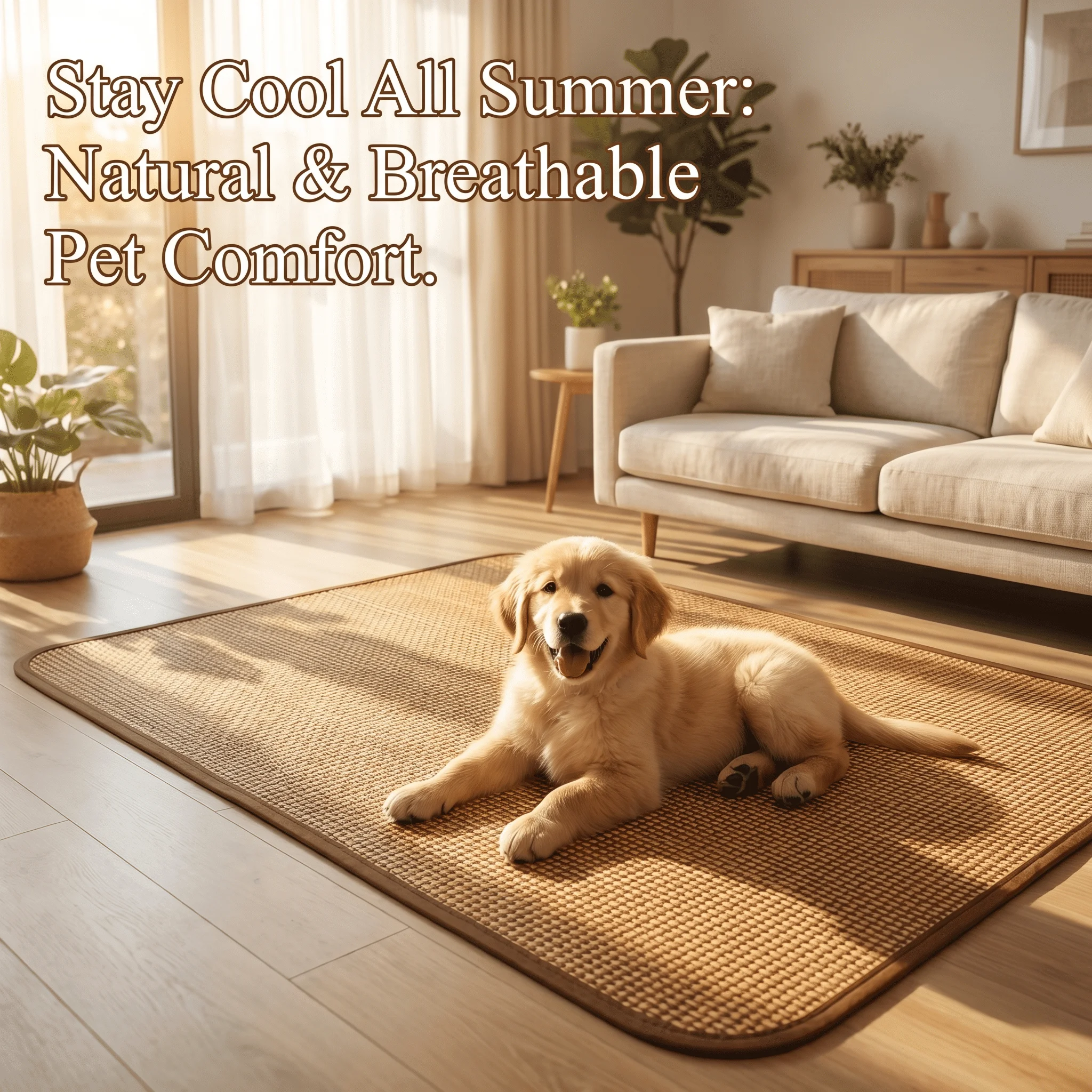 Kühlmatte für Hunde und Katzen, Sommer-Bambus-Rattan-Schlafmatte für Meerschweinchen, Hamster, Kaninchen, Hundebetten für kleine Hunde, Hundebett