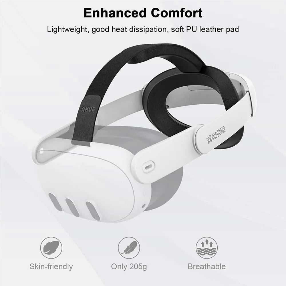 AMVR Comfortable Head Strap for Quest 3 VR Headset Headband Headwear Lightweight Elite Strap