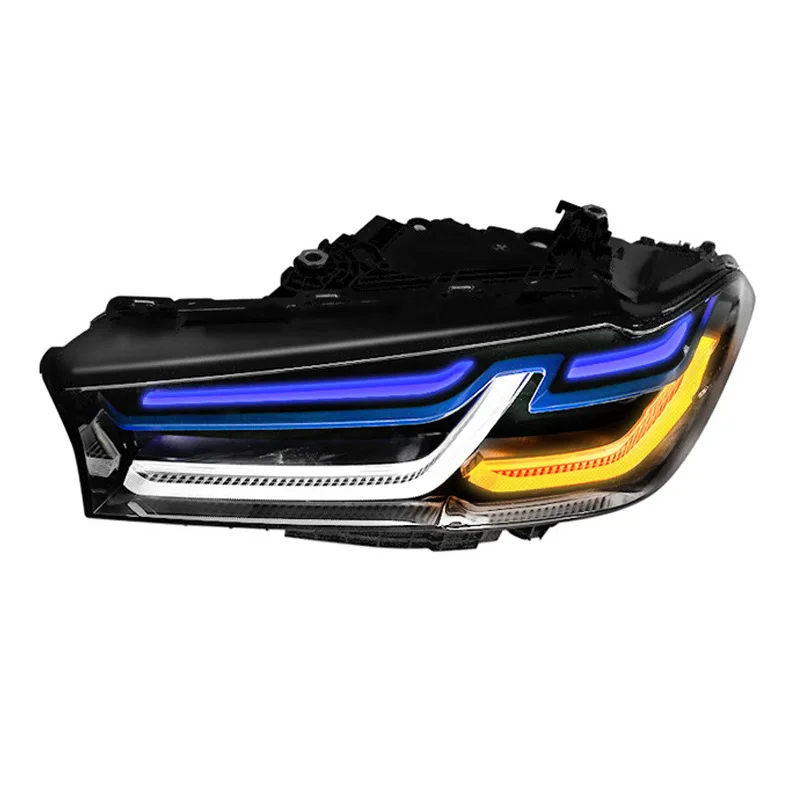 Auto Accessories Modified Headlight Upgrade G30 To G38 Blue Eyebrow laser Style For BMW 5 Series G30 2017-2022