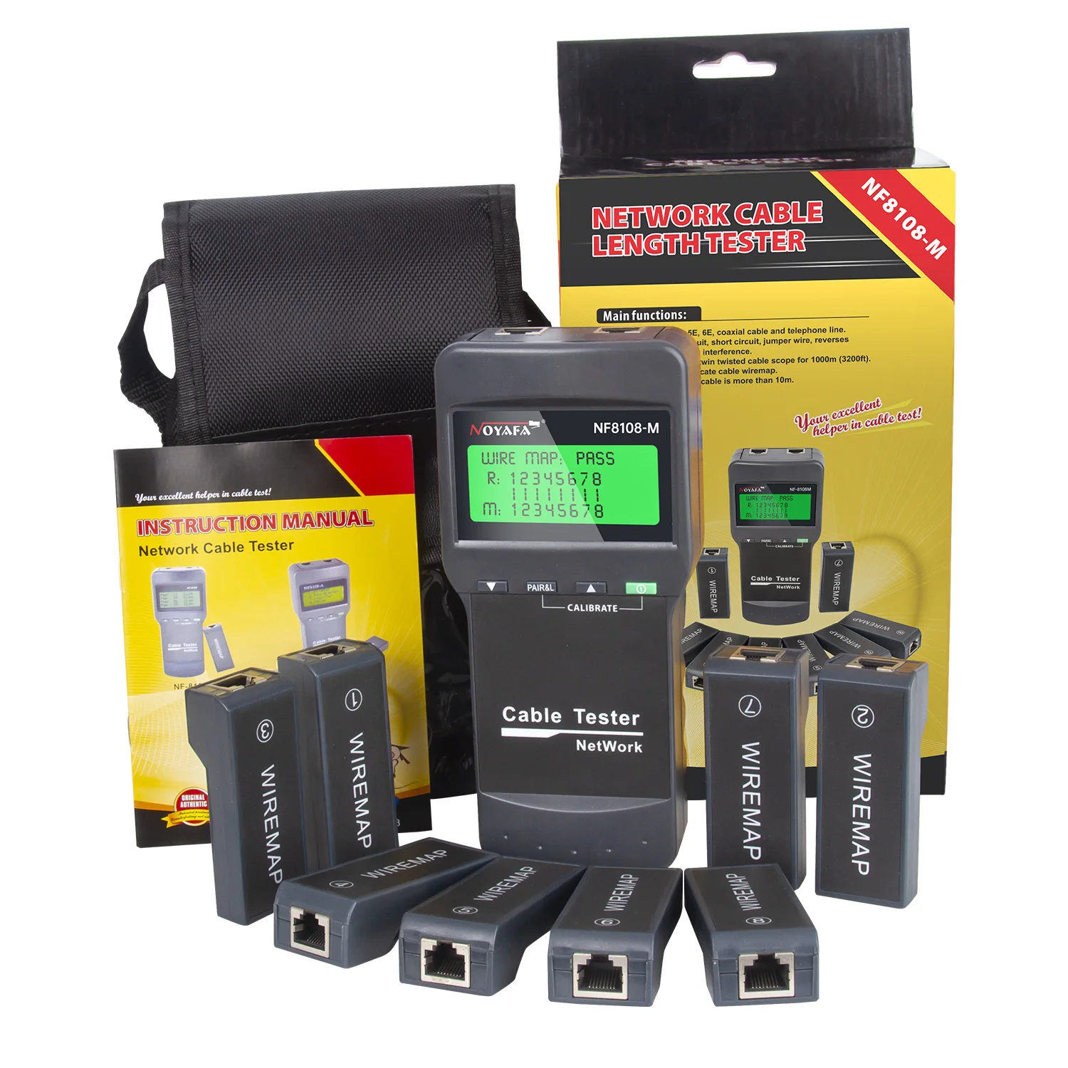 NOYAFA NF-8108M Network Cable Tester r With LCD Display Measure Length Multifunctional Tester Network Tool Cable Tracke