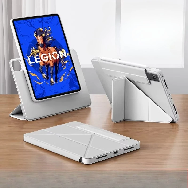 

Складной съемный прозрачный чехол с сильным магнитным креплением для Lenovo LEGION Y700 5-го поколения 8,8 дюйма 2026 TB323FU с держателем для стилуса