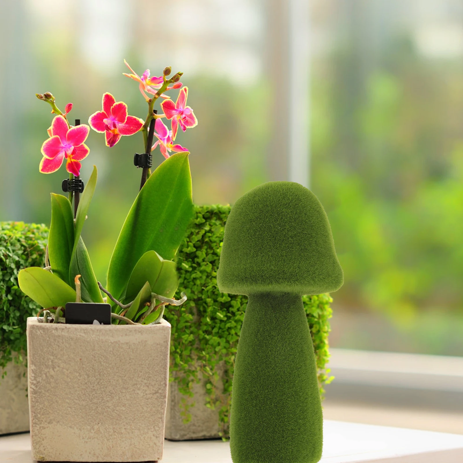 

Simulated Moss Mushroom Realistic Model Small 23cm Green Wedding Home Decor Garden Foam Lifelike Outdoor Yard Statue