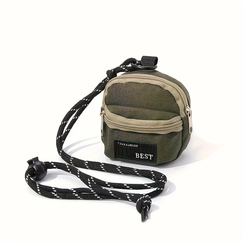 قطعة واحدة من حقيبة البوليستر الصغيرة التقنية، حقيبة رقبة محمولة مع حزام لسماعات الأذن هدية للسفر في الهواء الطلق #4