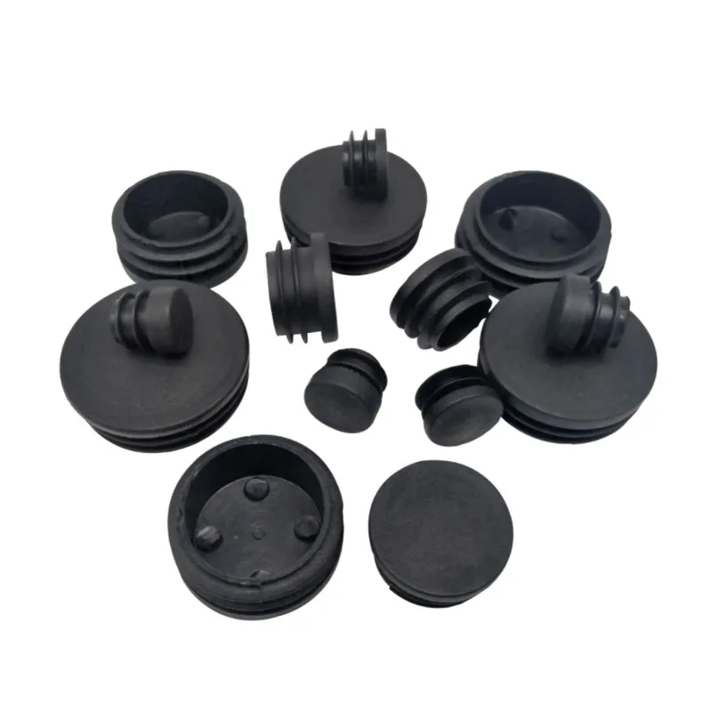 Preto redondo plástico Blanking End Cap, tubo de tubo insere Plug, Bung, Não-Slip, resistente ao desgaste, diâmetro 10mm, 12mm, 13mm, 14mm, 16mm, 19