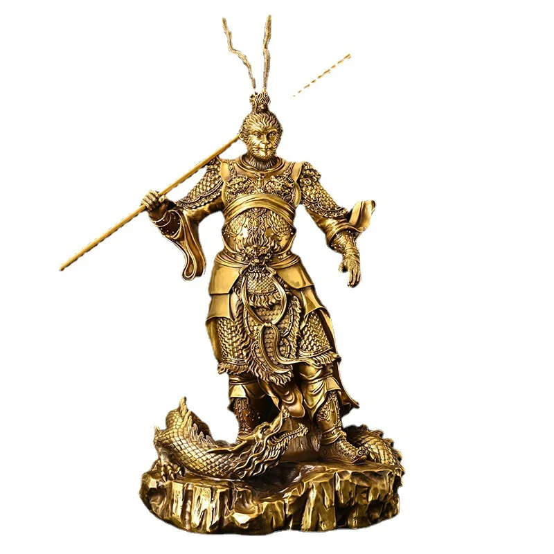 Brass monkey ornament, Great Sage Equal to Heaven riding a dragon, Sun Wukong Fighting Buddha Home Decor