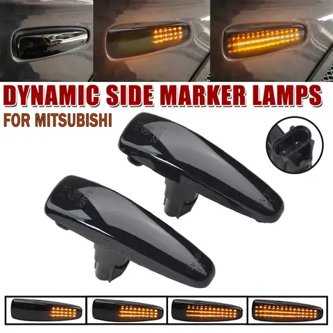 LED Dynamic Turn Signal Side Marker Sequential Light For Mitsubishi Lancer Evolution Evo X Outlander Sport RVR ASX Mirage 2014+
