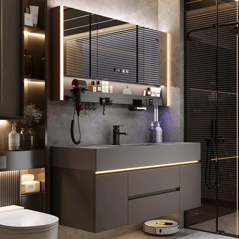 Microcrystalline Stone Integrated Basin, Bathroom Cabinet Combination, Current Washbasin, Bathroom Wash, Qimei Stone