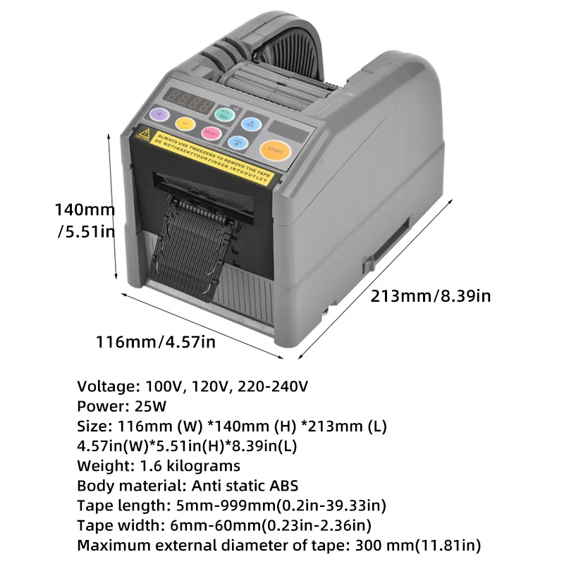 Imagem -06 - Fita Máquina de Corte Distribuidor Automático Dupla Face Fita Adesiva Cortador Máquina de Embalagem Corte Zcut-9