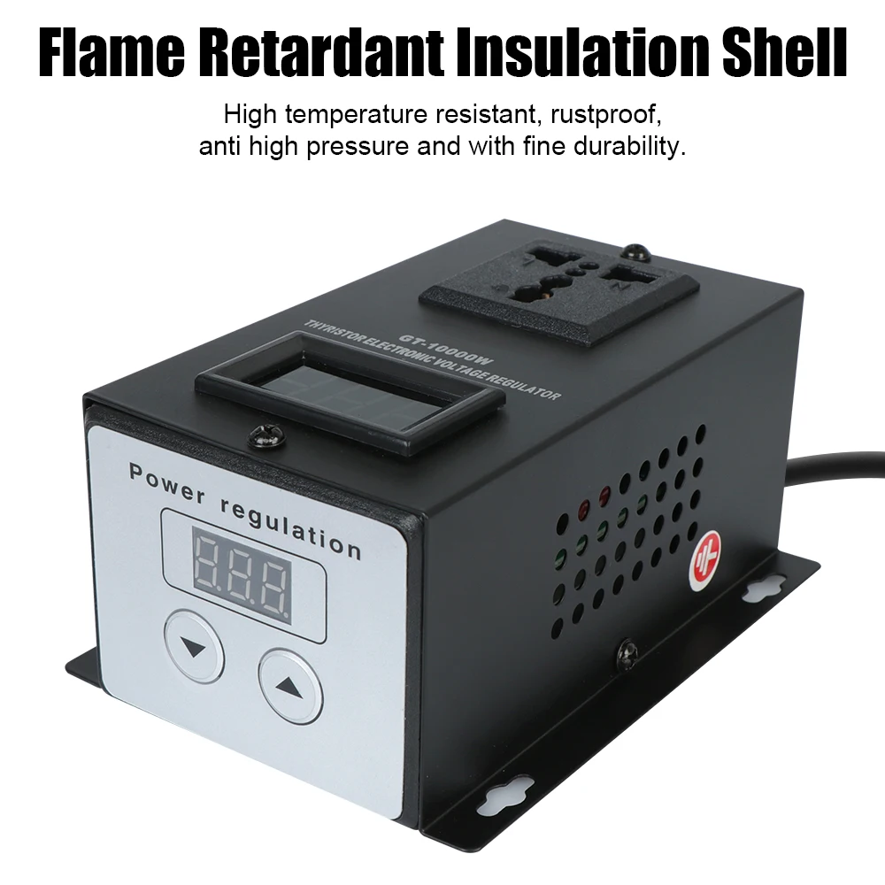 SCR AC 220V 10000W Dimmer Thermostat Controller Dimming Temperature Speed Adjust Electronic Voltage Regulator