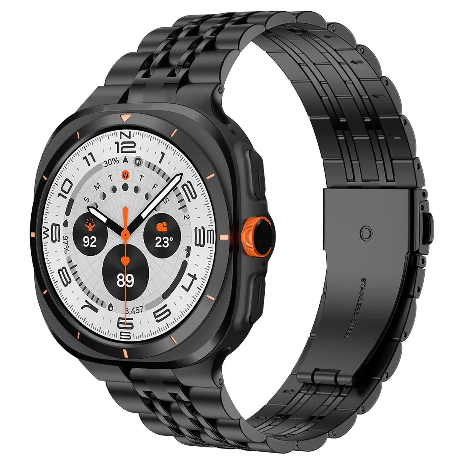 삼성 갤럭시 시계 울트라 스트랩 47mm 액세서리에 대한 스테인레스 스틸 스트랩 금속 팔찌 벨트 correa 갤럭시 시계 7 울트라 밴드