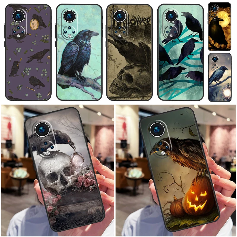 The Raven Halloween Case For Huawei P30 P20 P40 Lite P50 Pro P Smart 2021 Nova 5T Honor X8 X9 50 70 80 Cover