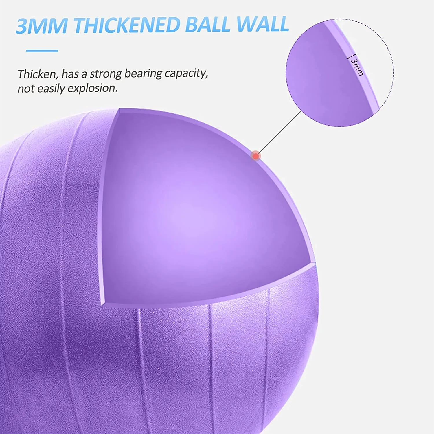 Balance Trainer Exercise Ball PVC Yoga Peanut Ball Yoga Ball with Inflator Fitness Ball Thicken Ball for Yoga Pilates 45cm*90cm