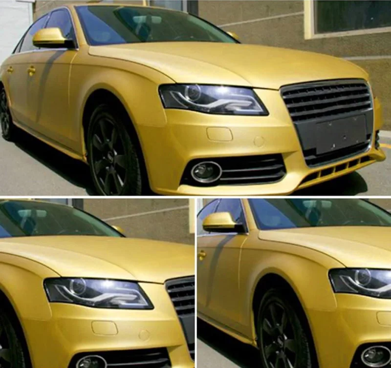 Matte Gold Wrap Vinyl Roll with Air Release DIY Adhesive Car Decal Wrapping