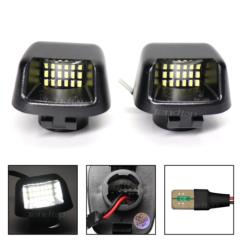 2Pcs LED License Plate Lights Number Lamp Rear Indicator 18SMD For Nissan Navara D40 Frontier Armada Titan Xterra Suzuki Equator