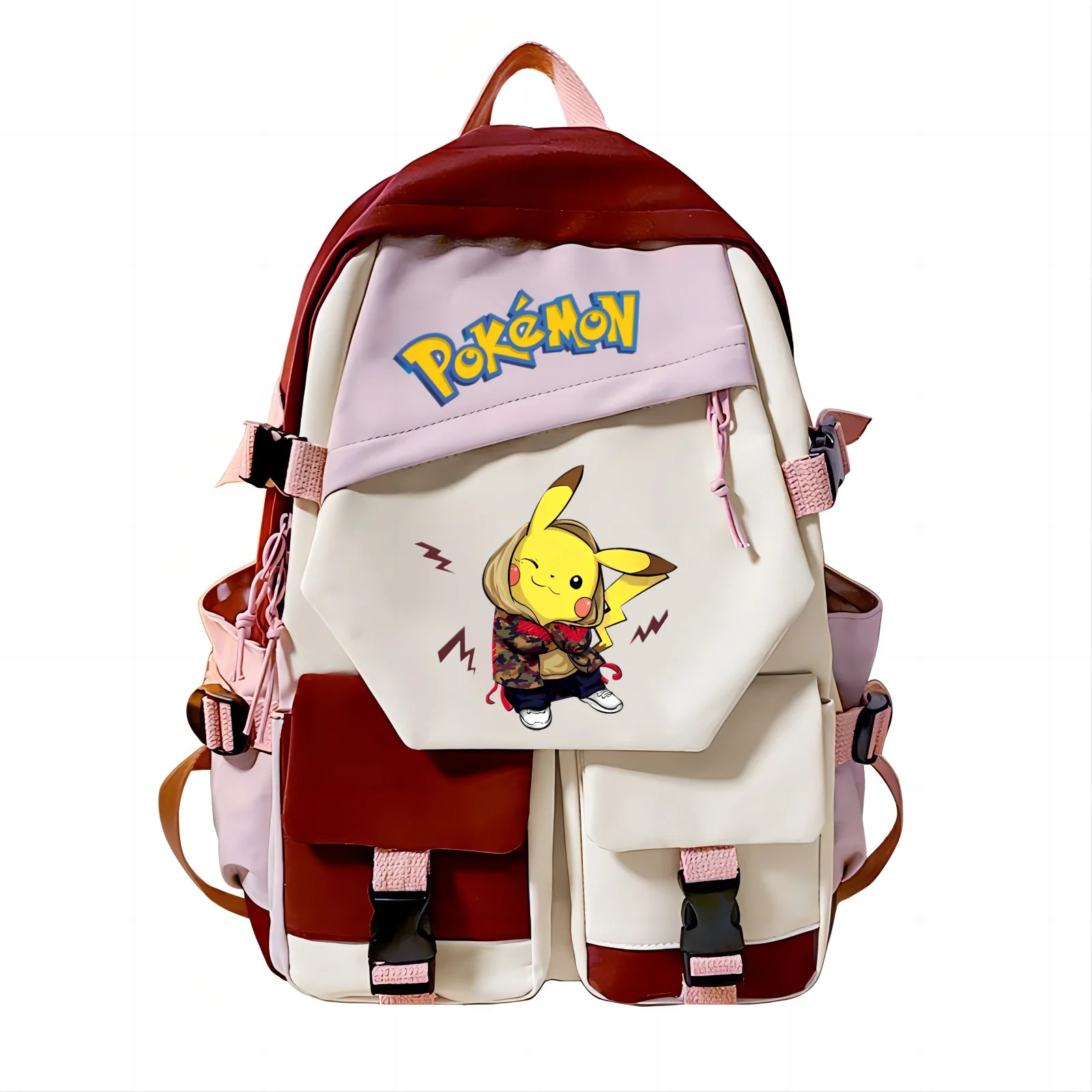 Plecak Pokemon Cartoon Pikachu Tornister o dużej pojemności Fashion Boys Powrót do przyborów szkolnych dla uczniów