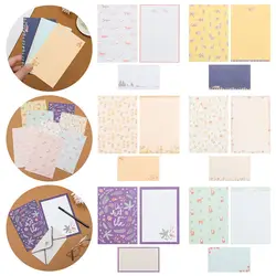 Office Supplies Flower Printing Cartoon Animal Variety Designs With Envelopes 3PCS Writing Paper 6PCS Letter Stationery