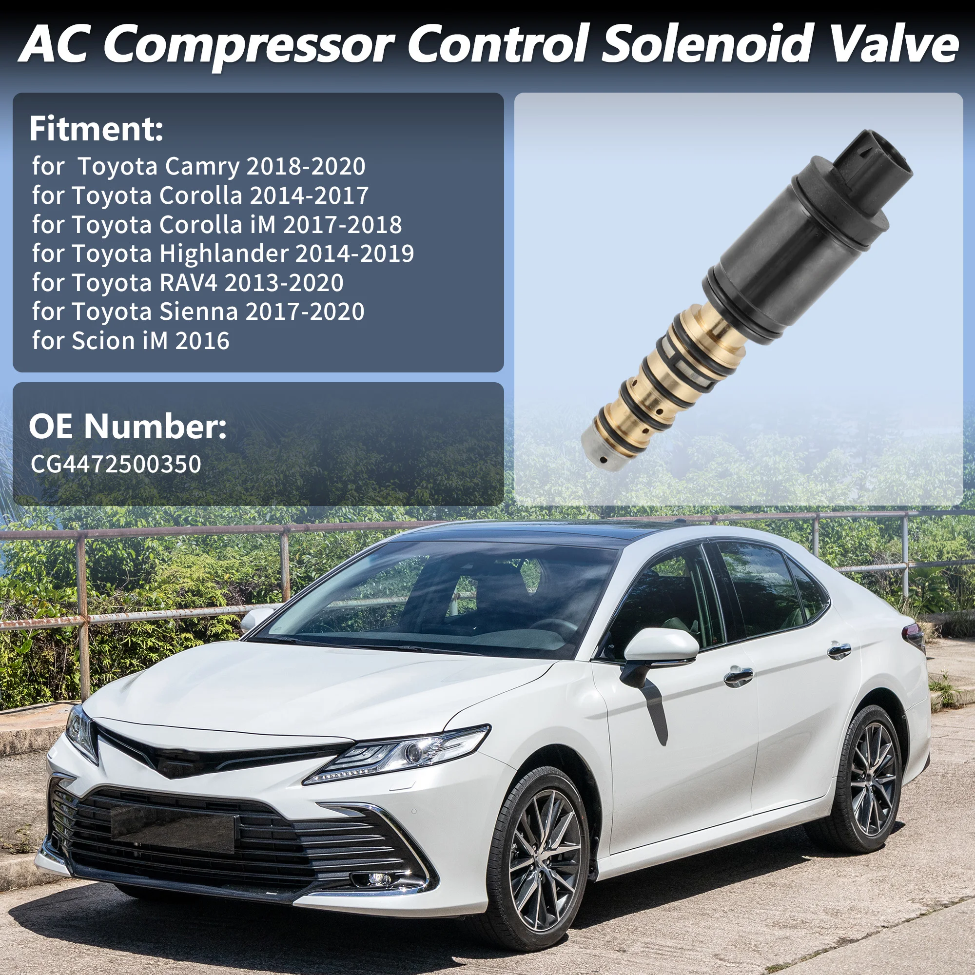 โซลินอยด์วาล์วควบคุมคอมเพรสเซอร์แอร์ UXCELL สำหรับ 6SEU16C/6SEU14C สำหรับรถยนต์โตโยต้าและไซออน