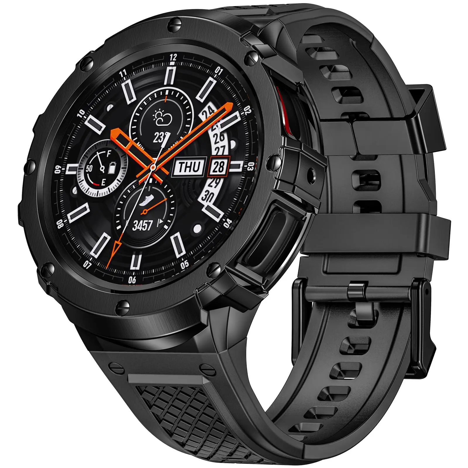 2-in-1 Sportarmband für Samsung Galaxy Watch 4 5 6 7 44mm Edelstahlgehäuse TPU-Armband für Galaxy Watch 5 Pro 45mm Band – Detail 7