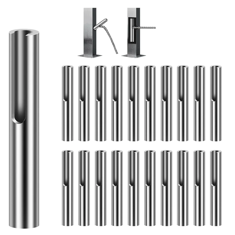 20 pacote 1/8in kit de trilhos de cabo invisível, kit de trilhos de cabo sem estampado, ferragens de extremidade fixa terminal invisível de trilhos de cabo