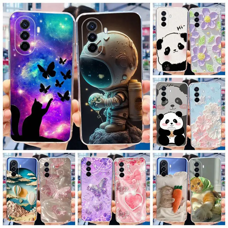 Lovely Painted Case For Huawei Nova Y70 Plus Nova70 Soft Silicone TPU Back Cover For Huawei Nova Y70 Y 70Plus MGA-LX9 Phone Case