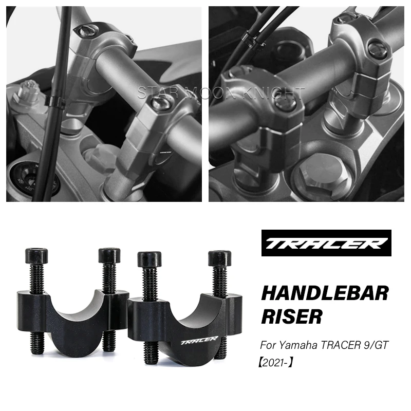 

For Yamaha Tracer 9 Tracer9 GT 9GT Tracer9GT 2021 2022 - Handlebar Riser Clamp CNC Handle Bar Lift Extend Adapter Mount 20MM