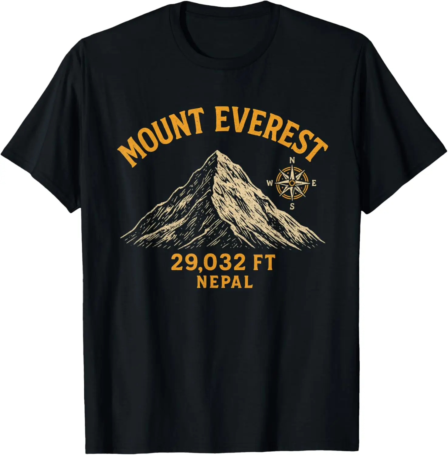 Mount Mt Everest Nepal Adventure Mountain Climbing Souvenir T-Shirt Tee – Soft, 100% Cotton Trendy Y2K Short-Sleeve Tee-Soft,