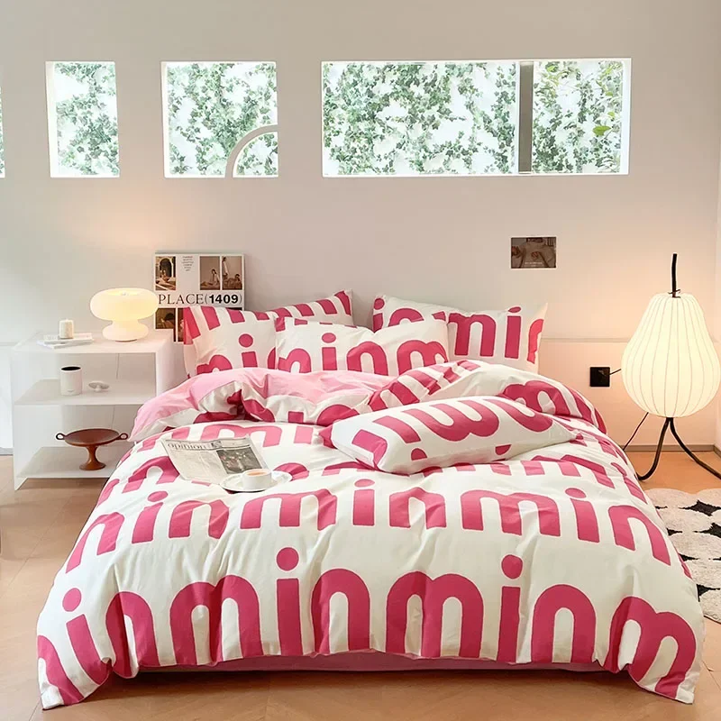 

New Bedding Set High Quality Pure Cotton Single Double Queen Size Duvet Cover Set Printing Quilt Cover Set