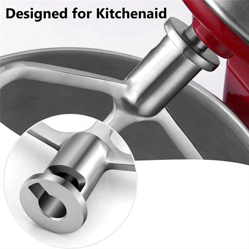For Kitchenaid 5QT-6QT Bowl Tilt-Head Stand Mixers Attachment Stainless Steel Flat Beater+ Spiral Dough Hook Durable Easy To Use