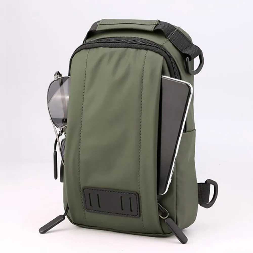 Men's Shoulder Bag Multi-function USB Charging Fashion Chest Bag Waterproof Nylon Fabric Crossbody Bag