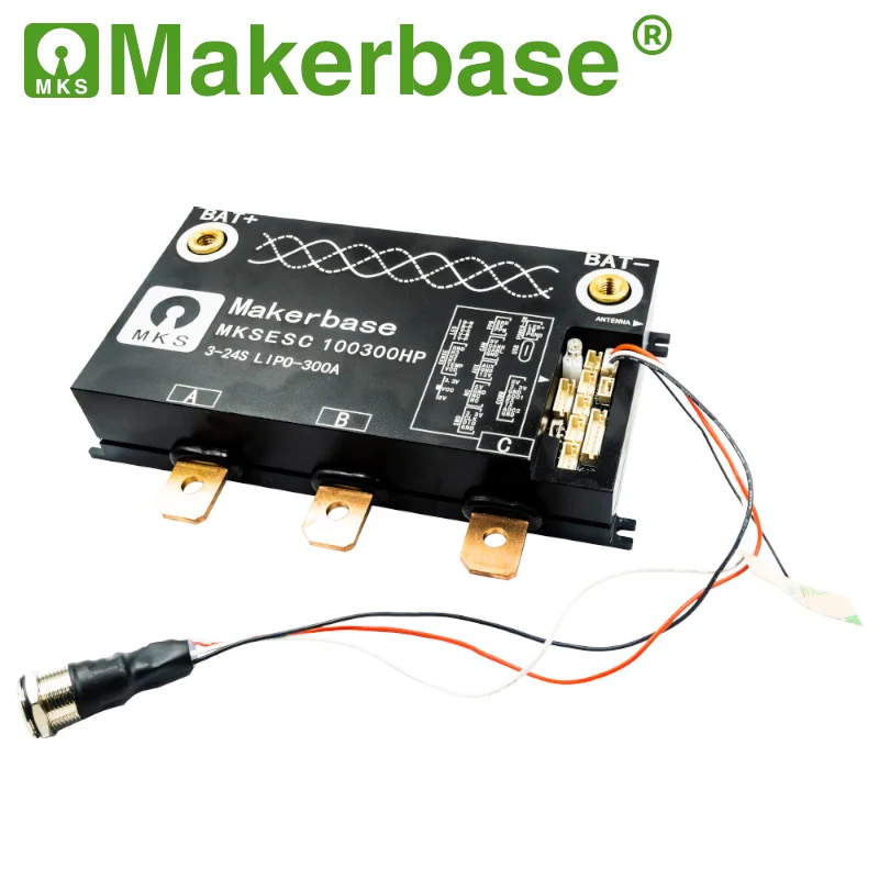 Makerbase VESC 100300HP FOC 100V 300A одиночный ESC на базе VESC для электрического скейтборда/самоката/регулятора скорости электровелосипеда/скейтборда
