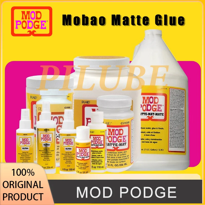 Mod Podge Matte Sealer 59ml-3.78L Waterbase Decoupage Adhesive for Crafts DIY Collage Wood Fabric Paper Projects Non Toxic Safe
