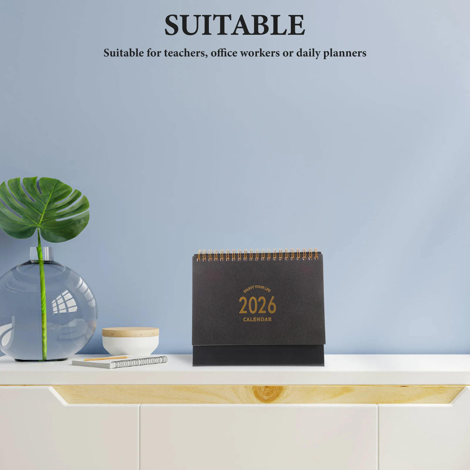 

Маленький настольный календарь на 2025-2026, стоячий перекидной ежемесячный планировщик, плотная бумага, офисный настольный органайзер, настольный календарь, стоячий