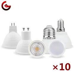 Bombilla LED MR16 GU10 E27 E14, foco de lámpara, iluminación de 220 grados, 6W, 24/120 V, 10 unids/lote