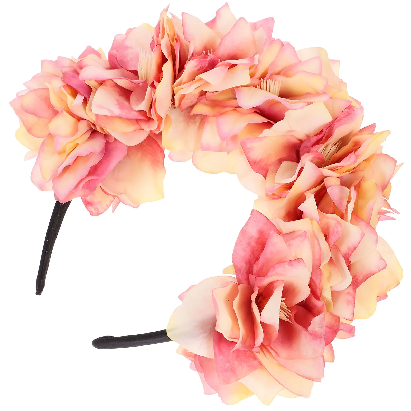 

Floral Crown Fairy Headpiece Simulation Flower Headband Wedding Prom Decorative Accessories For Women Tea Party Bridal