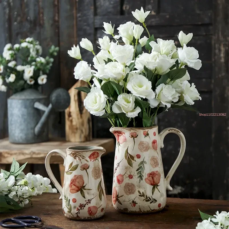 Lemon Flower Vase, Retro Vintage Ceramic Creativity Nordic French Gardening Green Plants, Table Decorations Flower Hydroponics