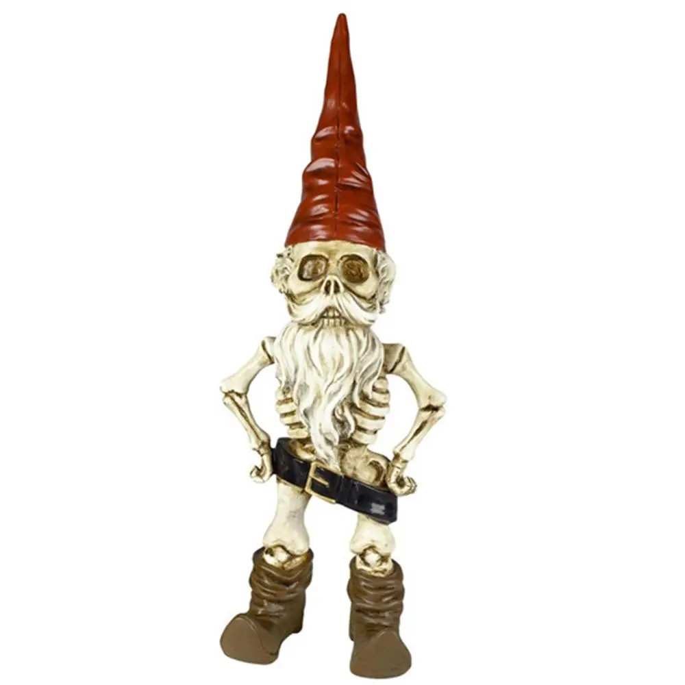Horror Yard Art Animal Toys Gnome Dog Skeleton Gnome Halloween Garden Statue