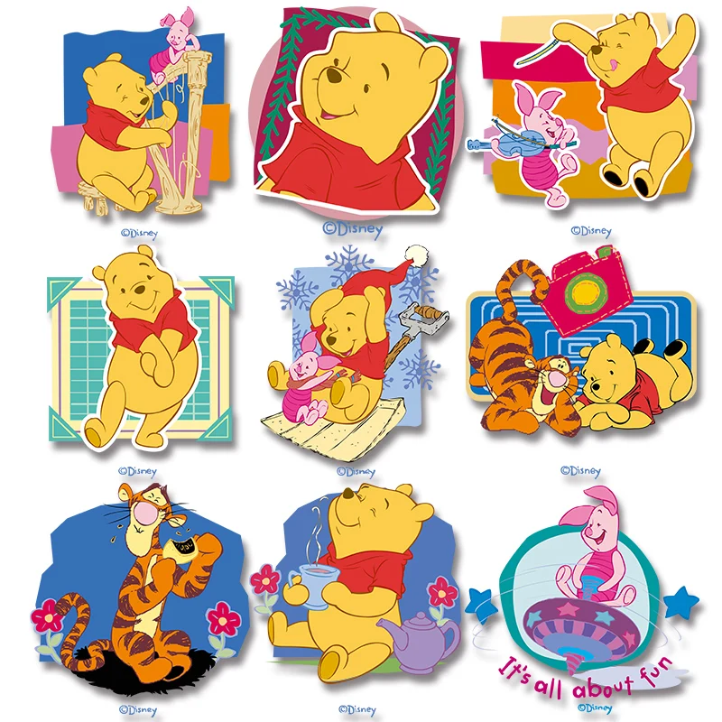 

Cartoon anime Winnie the pooh Iron-on Transfers Patches for Kids Clothing Jacket Ironing stickers Cloth patches
