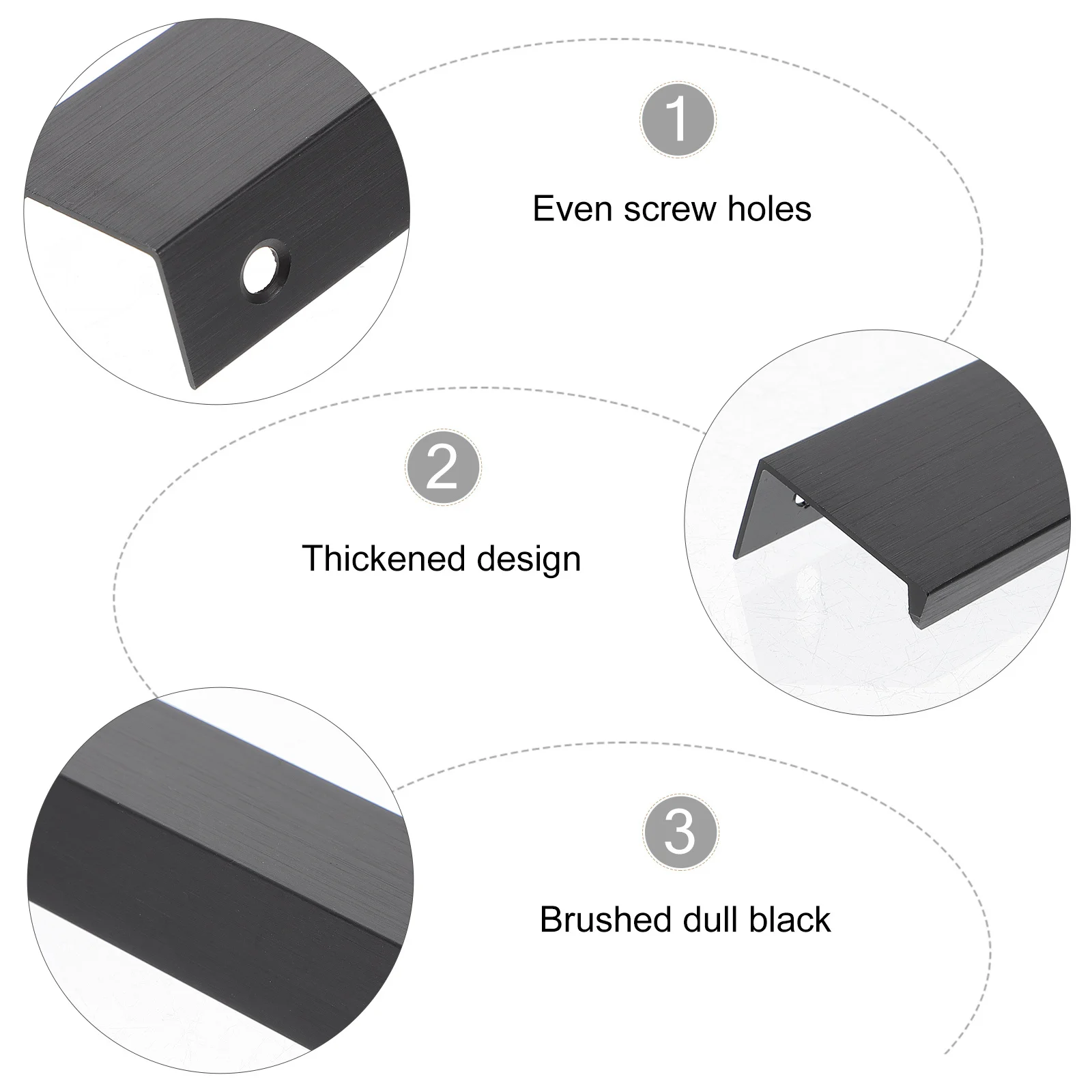 

4Pcs Aluminum Alloy Cabinet Handle Black Invisible Pull Handles Modern Stylish Furniture Drawer Wardrobe Home Decor